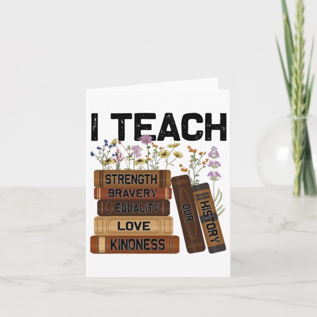 Tarjeta Enseño Bravery Amor Igualdad Fuerza Amabilidad Fl (Anverso)