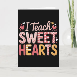 Tarjeta Enseño Corazones Dulces Día de San Valentín Profes