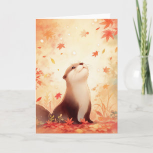 Tarjeta Ensoñación de otoño de nutria