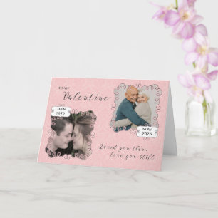 Tarjeta Entonces y Ahora Pareja Foto Personalizada/Fecha