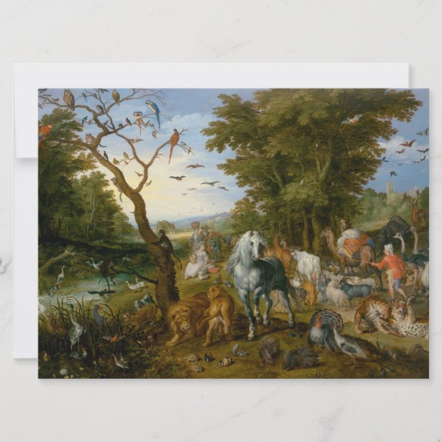Tarjeta Entrada de los animales en el Arca de Noé (Brueghe (Anverso)