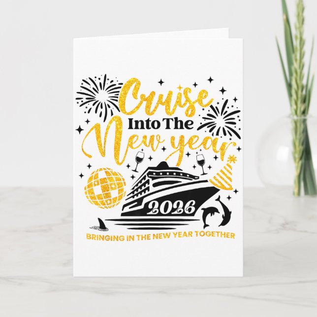 Tarjeta Entrando en el Año Nuevo 2026 Feliz Año Nuevo 202 (Anverso)