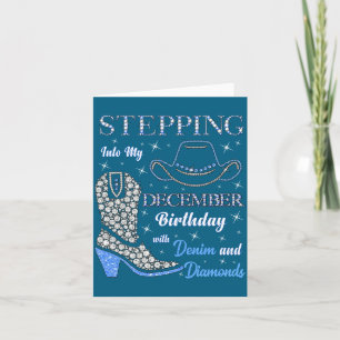 Tarjeta Entrando En Mi Cumpleaños De Diciembre Con Denim Y