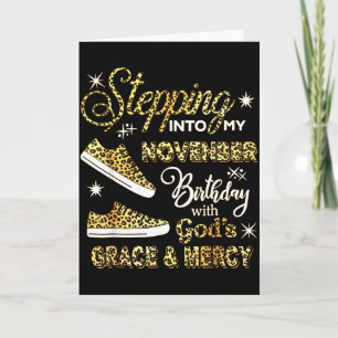 Tarjeta Entrando en mi cumpleaños de noviembre Leopard God