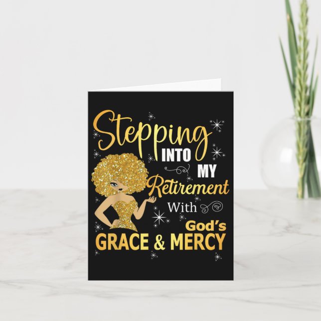 Tarjeta Entrando en mi jubilación con la gracia de Dios y  (Anverso)