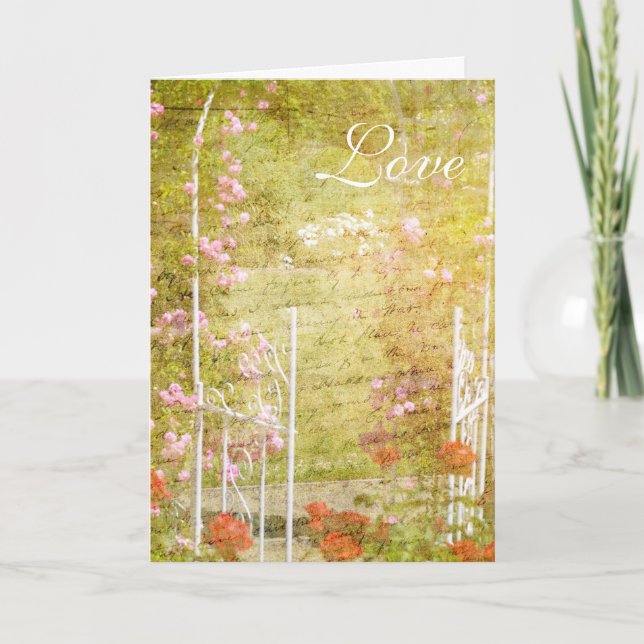 Tarjeta Entre en el jardín (Anverso)