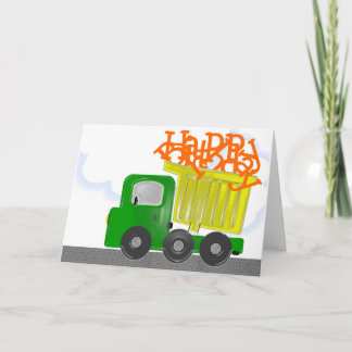 Tarjeta Entrega de camiones Cumpleaños Amarillo
