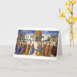 Tarjeta Entrega de las Llaves Pietro Perugino