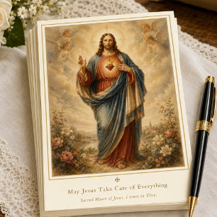 Tarjeta Entrega tradicional del Sagrado Corazón de Jesús c
