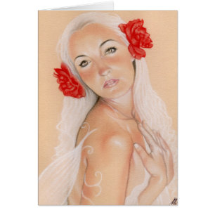 Tarjeta entrelazada hada de los rosas