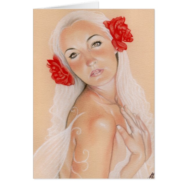 Tarjeta entrelazada hada de los rosas (Frente)