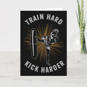 Tarjeta Entrena Duro Patea Más Fuerte Kickboxing Artes Mar