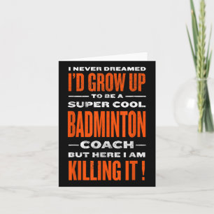 Tarjeta Entrenador de bádminton genial jugador de bádminto