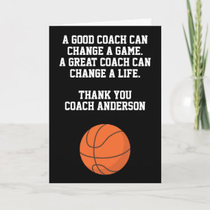 Tarjeta Entrenador de Baloncesto Personalizado con Agradec