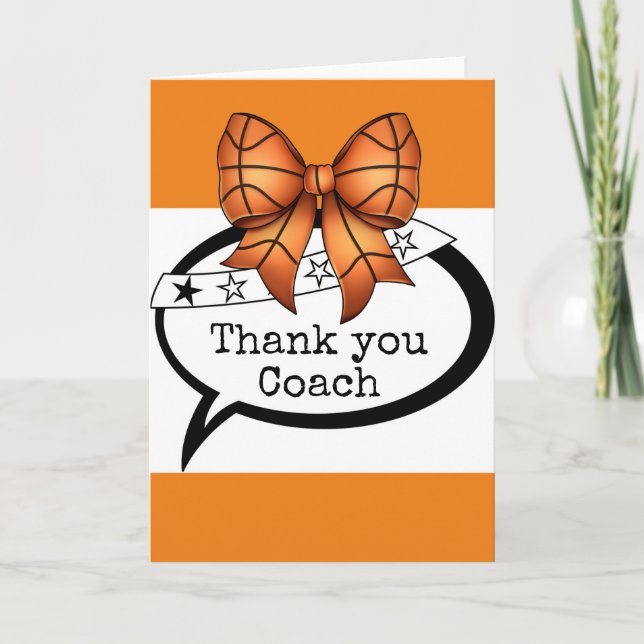 Tarjeta Entrenador de básquetbol, gracias (Anverso)