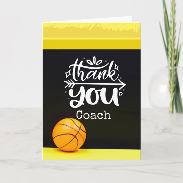 Tarjeta Entrenador de básquetbol, gracias (Anverso)