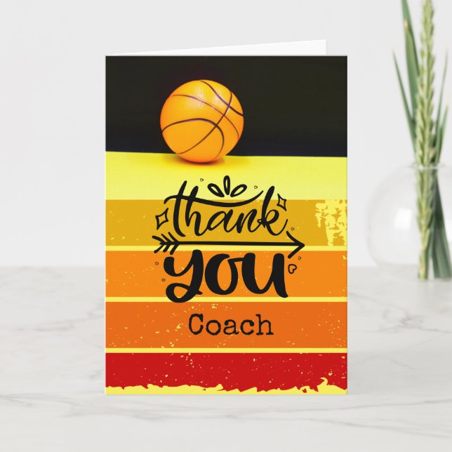 Tarjeta Entrenador de básquetbol, gracias (Anverso)