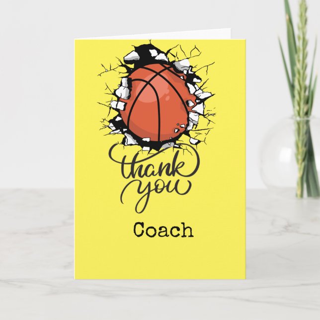 Tarjeta Entrenador de básquetbol, gracias (Anverso)