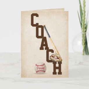 Tarjeta Entrenador de Béisbol Gracias