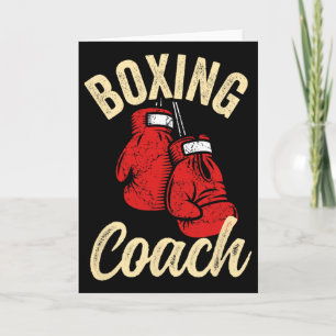 Tarjeta Entrenador de Boxeo Genial Guantes Rojos Kickboxin