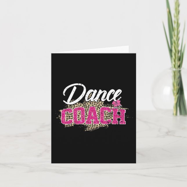 Tarjeta Entrenador de danza Leopard Funny Dancing Coach Mo (Anverso)