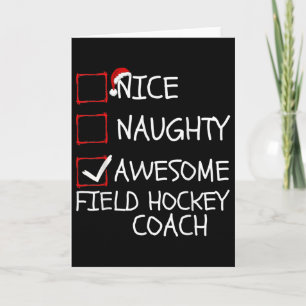 Tarjeta Entrenador de Hockey sobre Césped Genial Travieso 