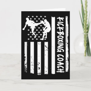 Tarjeta Entrenador de Kickboxing Bandera de EE. UU. Mujere