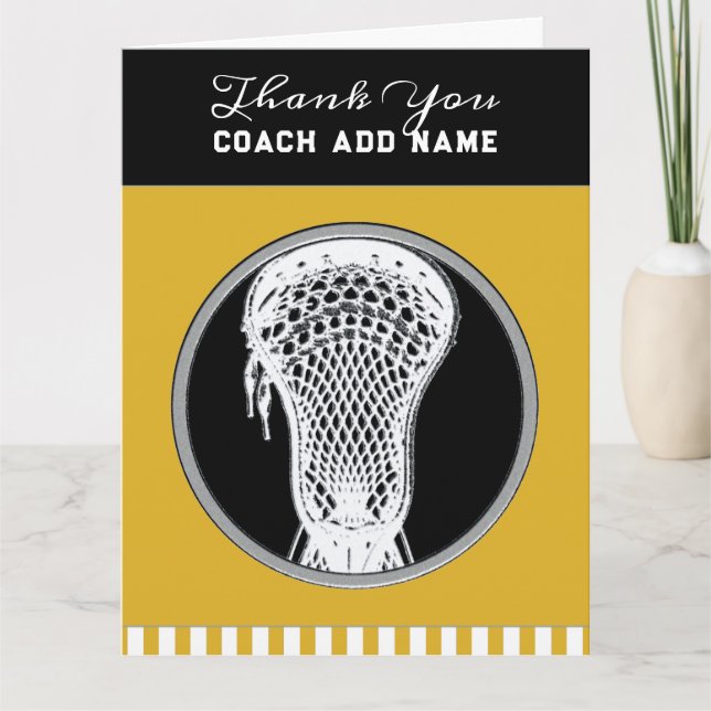 Tarjeta Entrenador de Lacrosse Gracias (Anverso)