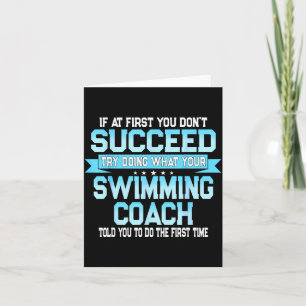 Tarjeta Entrenador de natación divertido meme - Frase dive