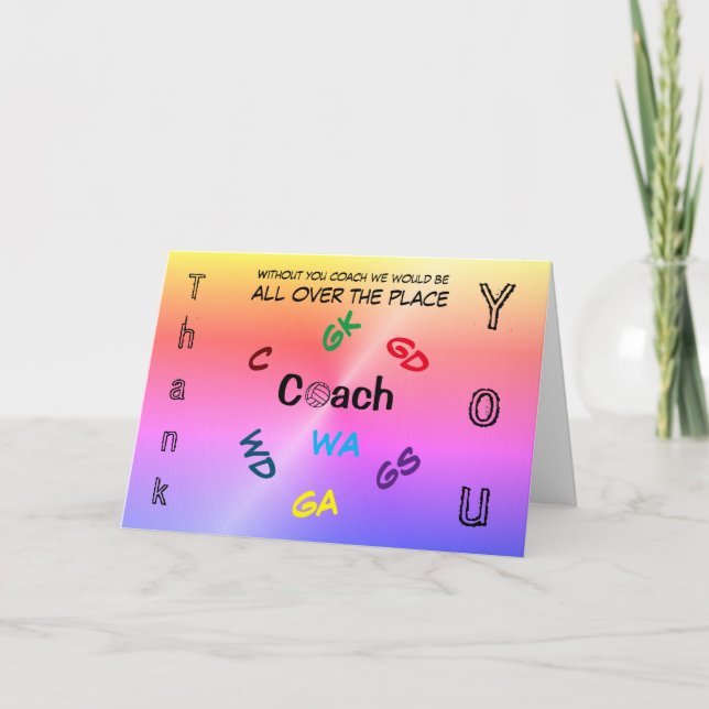 Tarjeta Entrenador de Netball Gracias (Anverso)