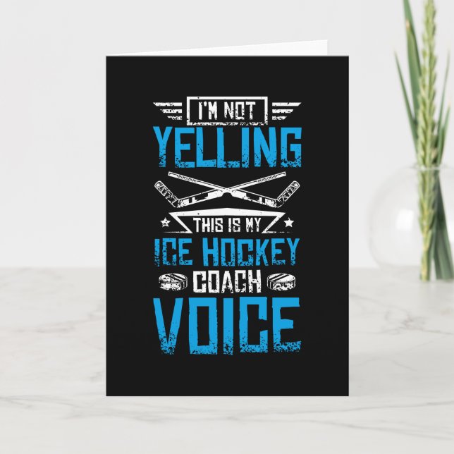 Tarjeta Entrenador de Yelling en hockey sobre hielo (Anverso)