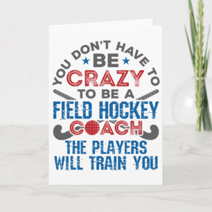 Tarjeta Entrenador divertido de hockey sobre hierba (1)