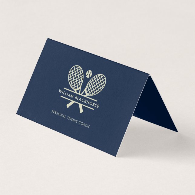 Tarjeta Entrenador Profesional de Tenis de Césped Moderno (Anverso)