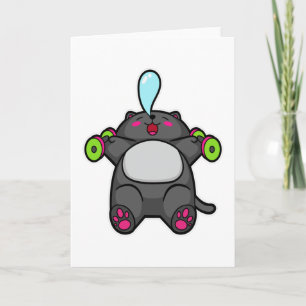 Tarjeta Entrenamiento de gato en el pecho con pesas