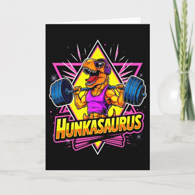 Tarjeta Entrenamiento de gimnasio Hunkasaurus T-rex Powerl (Anverso)