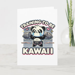 Tarjeta Entrenamiento De Gym Panda Para Ser Kawaii Cute An