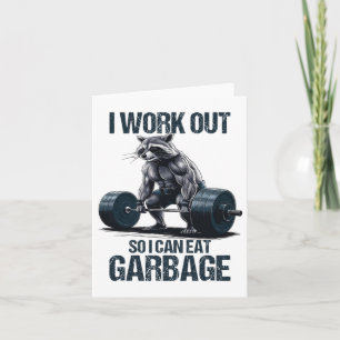 Tarjeta Entrenamiento Raccoon Gym Weight Yo Trabajo Para Q