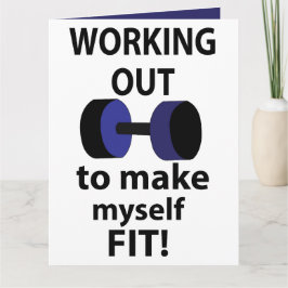 Tarjeta Entrenando Pesas de Entrenamiento Ejercitarse