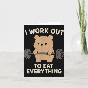 Tarjeta Entreno Para Comer Todo Oso Fitness Lindo Wei