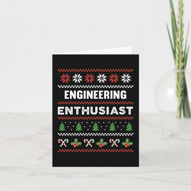 Tarjeta Entusiasta de ingeniería Navidades feos regalo de  (Anverso)