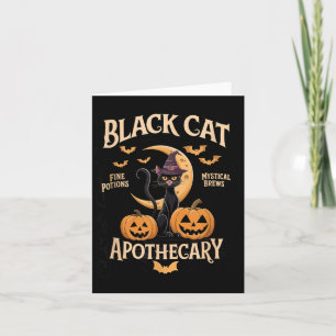 Tarjeta Entusiastas de Halloween de la Botica del Gato Neg