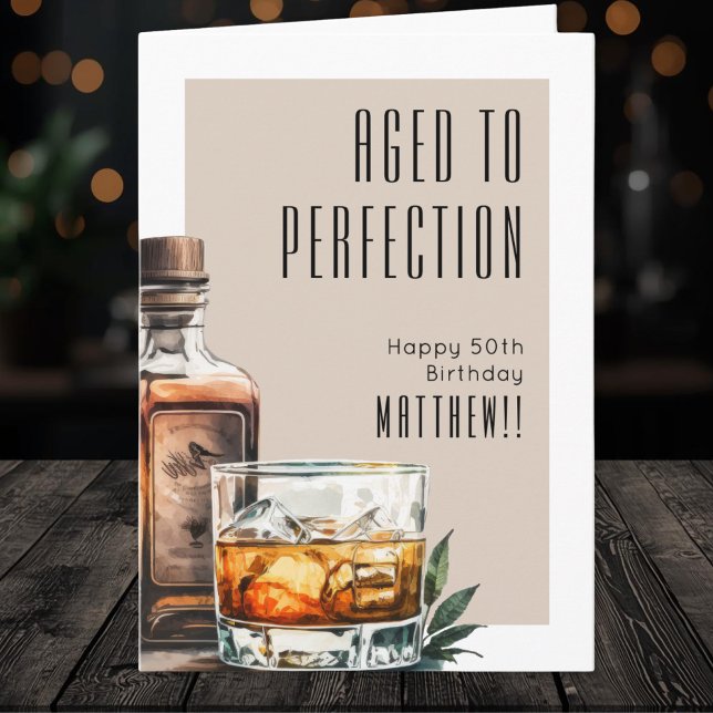 Tarjeta Envejecido a la Perfección Cumpleaños de Hombres (Aged To Perfection Men's Birthday Card)