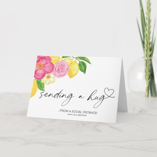 Tarjeta Enviando a una enorme señorita de cuarentena socia (Anverso)