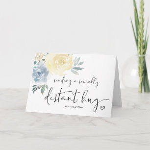 Tarjeta Enviando abrazos a la señorita Cuarentena socialme