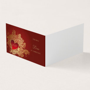 Tarjeta Enviando amor a los Navidades de rojo elegante