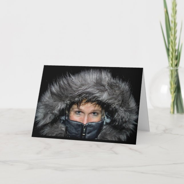 Tarjeta Enviando deseos de Navidades cálidos (Anverso)