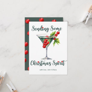 Tarjeta Enviando espíritu Navidad con arándanos