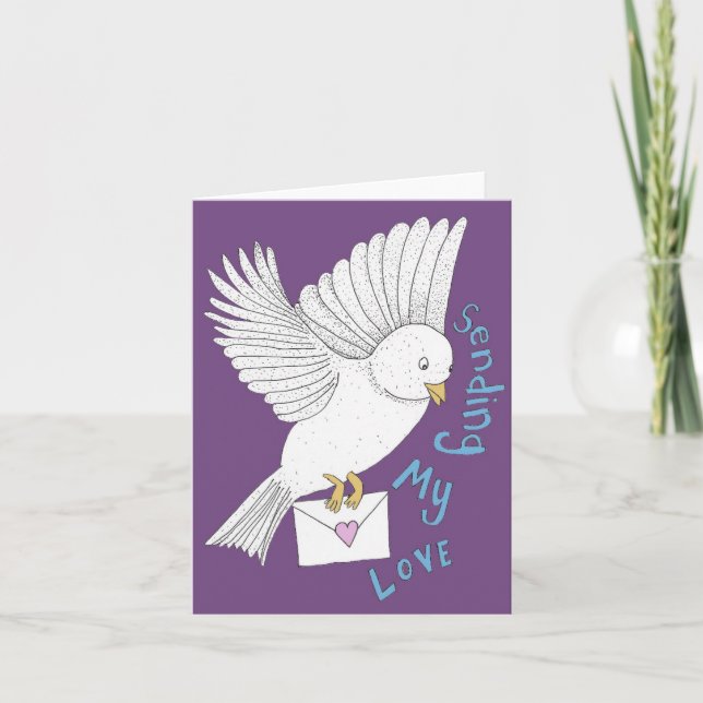 Tarjeta Enviando mi pájaro de amor (Anverso)