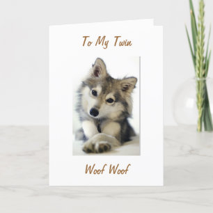 TARJETA ENVIANDO UN HUSKY DE PUPPY A MI GIRO EL CUMPLEAÑOS