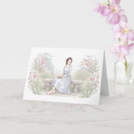 Tarjeta Enviándote Paz - Lectora de Jardín Acuarela